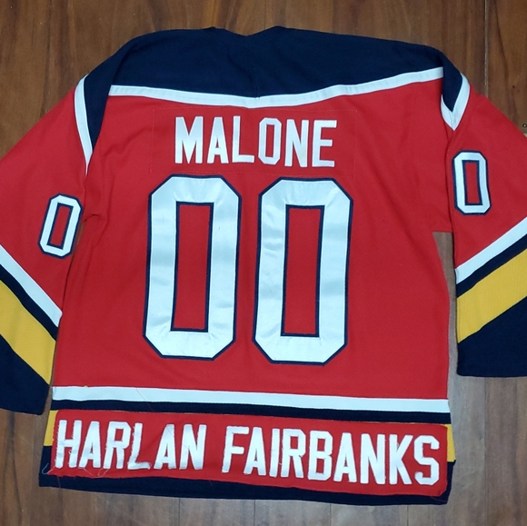 RARE VINTAGE ICE PIRATES HOCKEY JERSEY SIZE L AIR KNIT MADE IN CANADA MALONE #00 - Picture 4 of 6